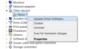 Update Nexus 7 Driver